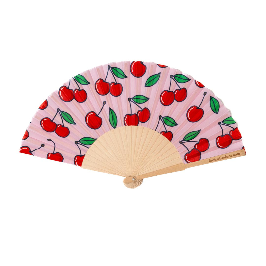 Cherries 23cm fan Pink