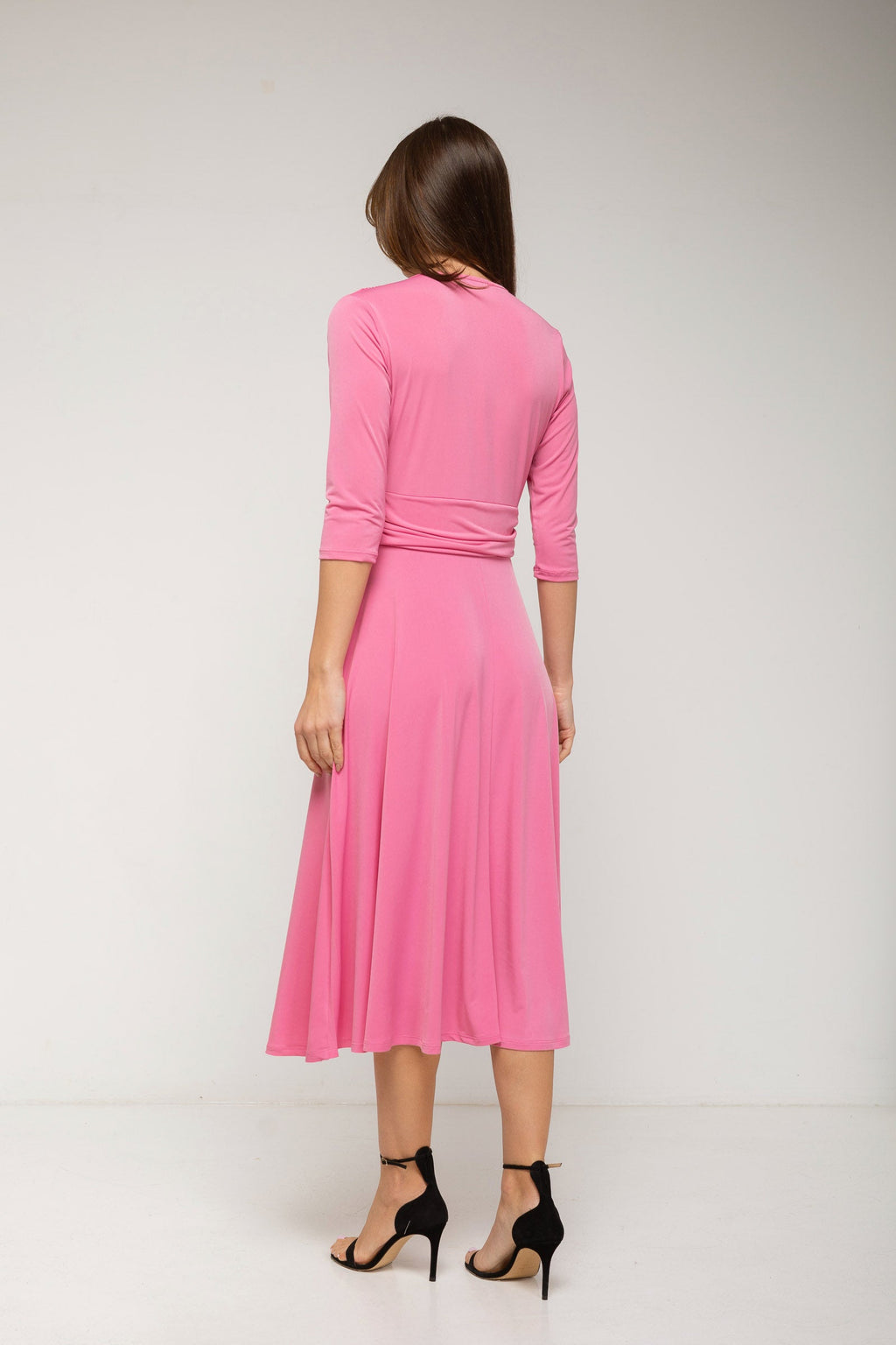 Vestido midi nudo liso rosa-3